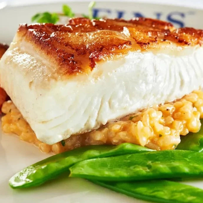 Wild Alaskan halibut with a firm, clean flake