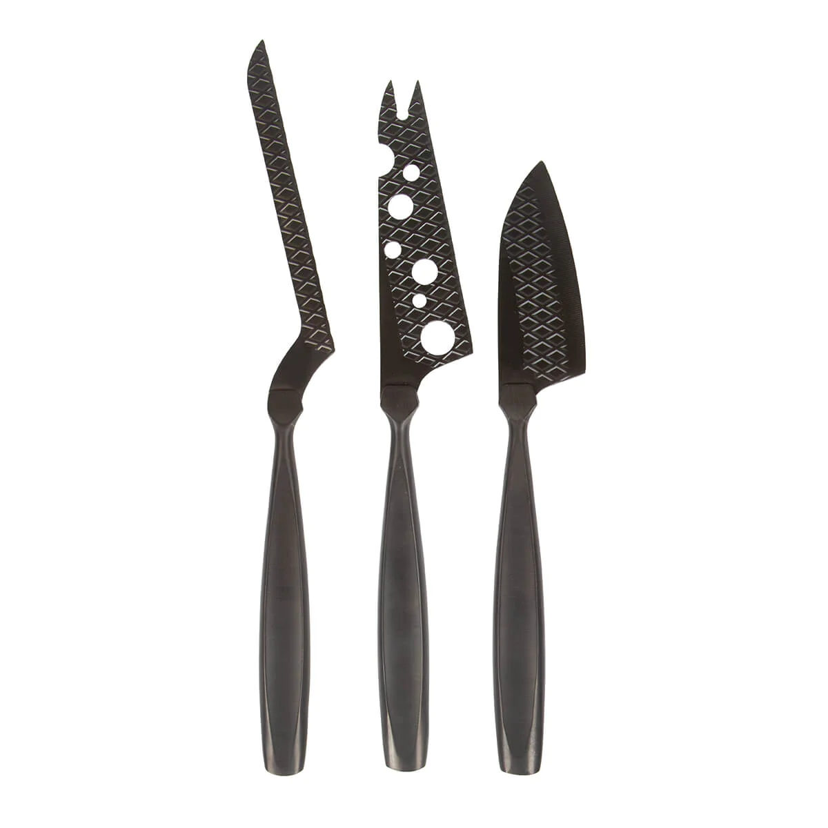 Cheese Knife Set Monaco+ Black with Leather Case