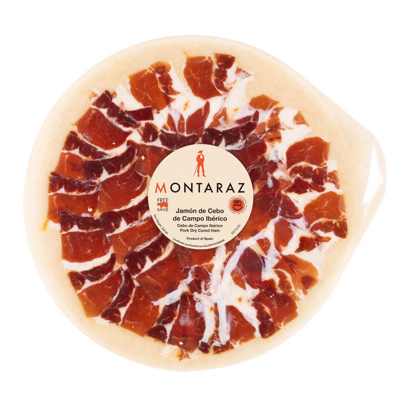 Montaraz Cebo de Campo Free Range Jamon Iberico Pre Sliced Plates