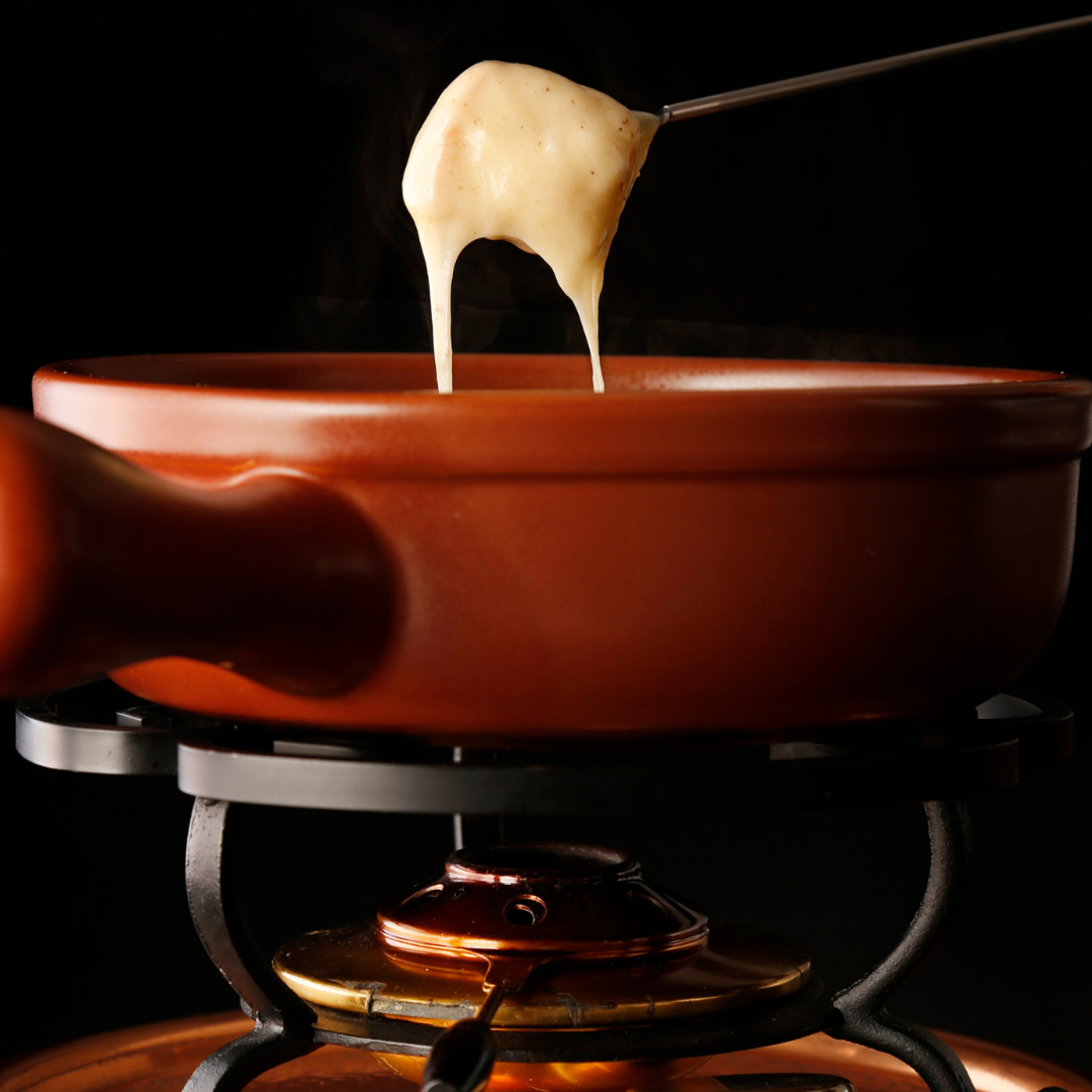 Gourmet Cheese Fondue Set with Cast Iron Pot