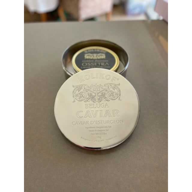 Silver Beluga Caviar Tin Container (28g - 1kg Caviar Tins)