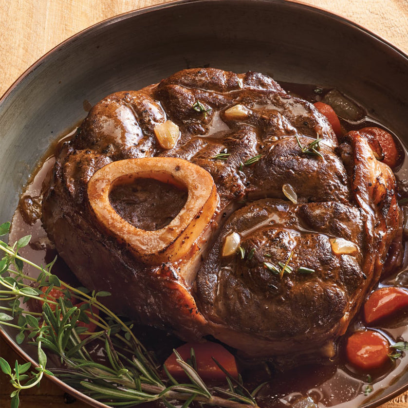 Slow-cooked veal in glossy demi-glace