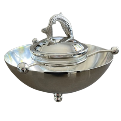 Nickel Plated Brass Caviar Serving Set (8")